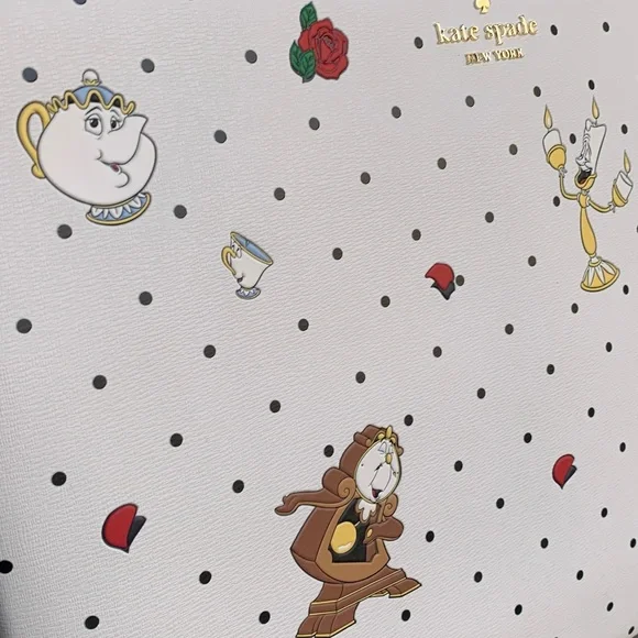 Authentic KATE SPADE Saffiano leather beauty & the beast laptop zip case - Picture 5 of 10